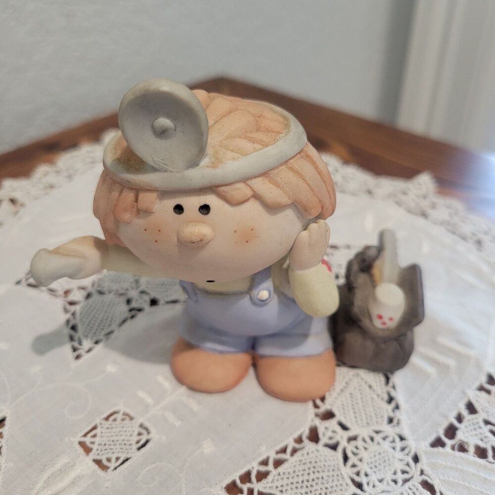 Vintage Bumpkins Child Doctor Porcelain Figurine 1984 Fabrizio George Good 80s